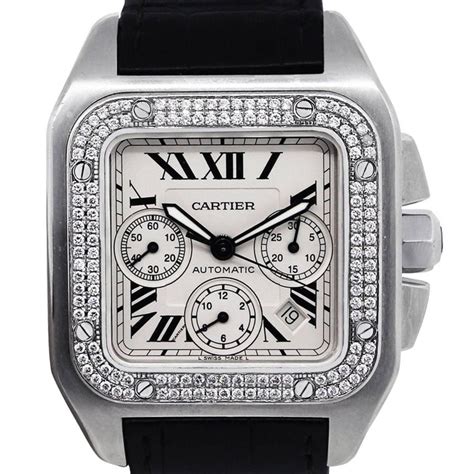 cartier santos watch buyer|cartier santos 100 diamond bezel.